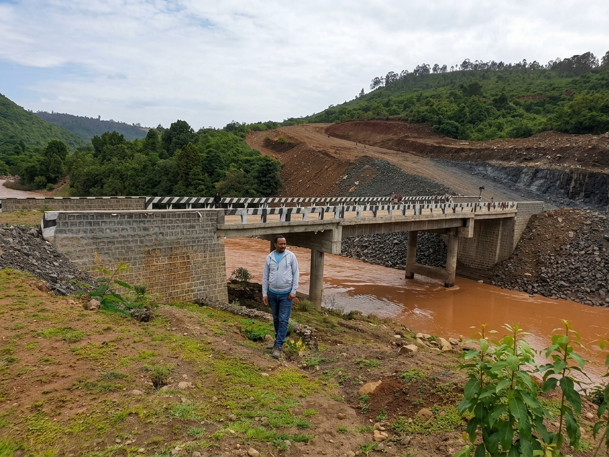 Wabe-2 River Bridge – 48 m Clear Span T- Girder Bridge Construction Project